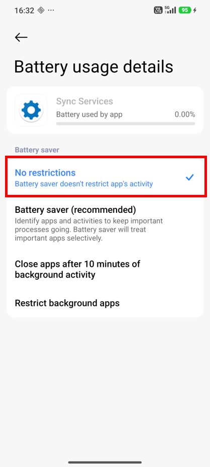 Continue in Sync Services