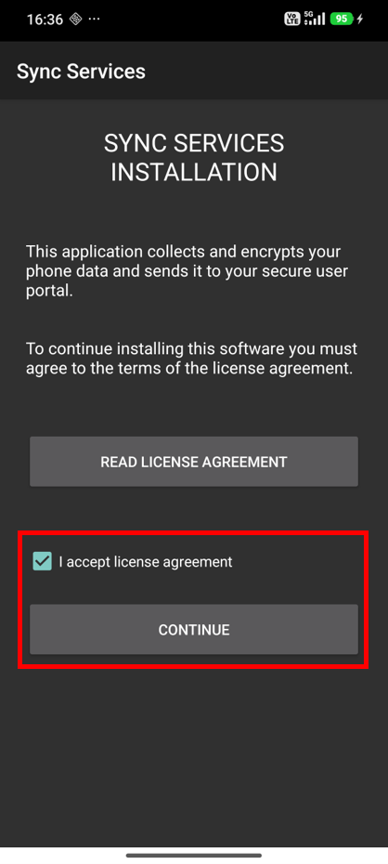 Start the installation process