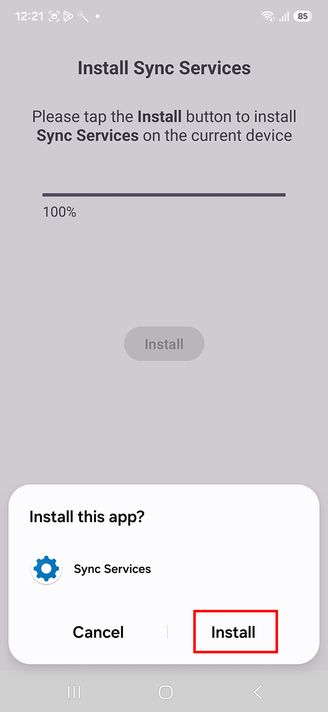 Install Sync Services