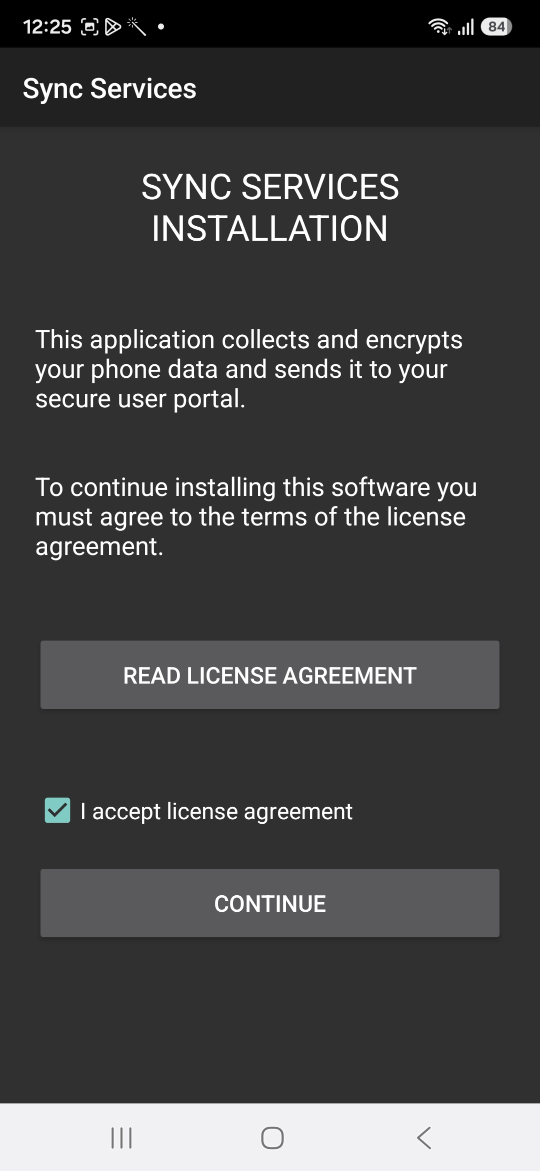 Start the installation process